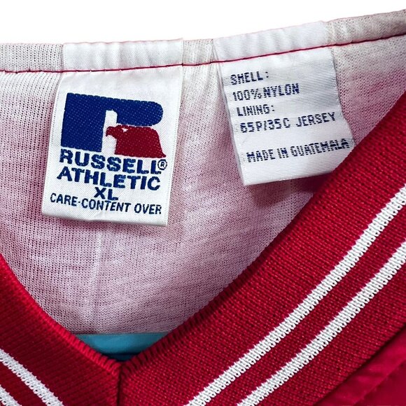Vtg Nebraska Corn Huskers Pullover Jacket XL NCAA Russell Athletic Red Nylon - Picture 6 of 12